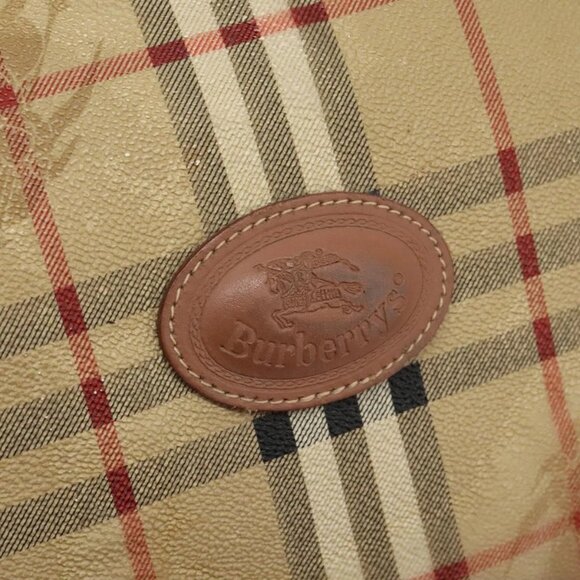 Burberrys Nova Check Boston Bag PVC Beige Auth hk2346 - Picture 13 of 16